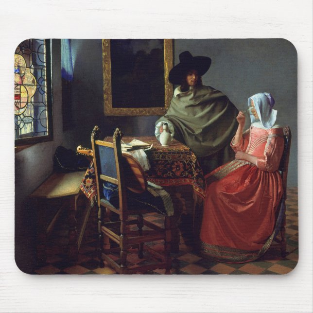 Jan Vermeer - The Glass of Wine Mouse Pad (Front)