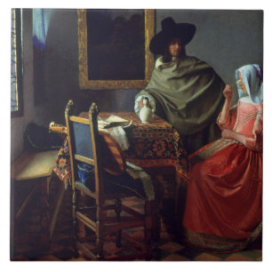 Jan Vermeer - The Glass of Wine Tile