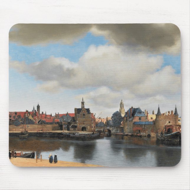 Jan Vermeer - View on Delft Mouse Pad (Front)
