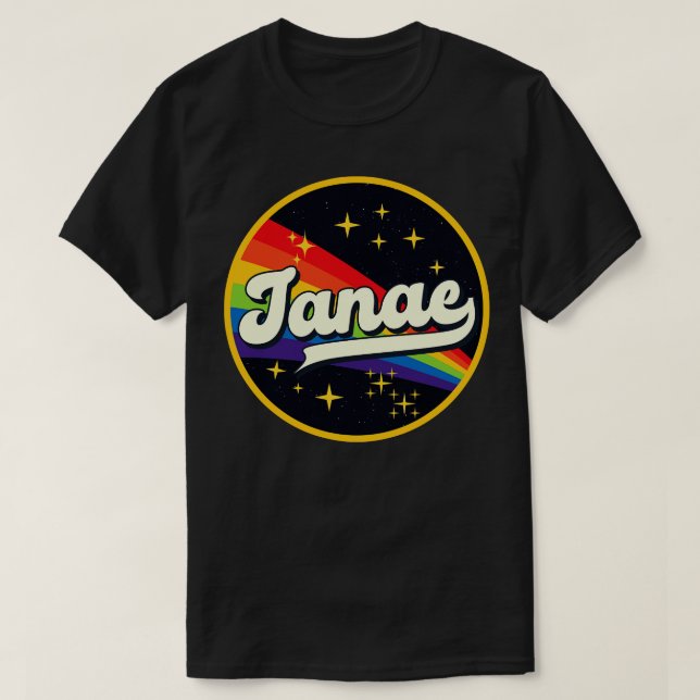 Janae Rainbow In Space Vintage Style T-Shirt (Design Front)