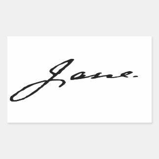 Jane as in Jane Austen, signature Sticker