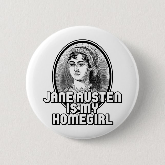 Jane Austen 2 Inch Round Button (Front)