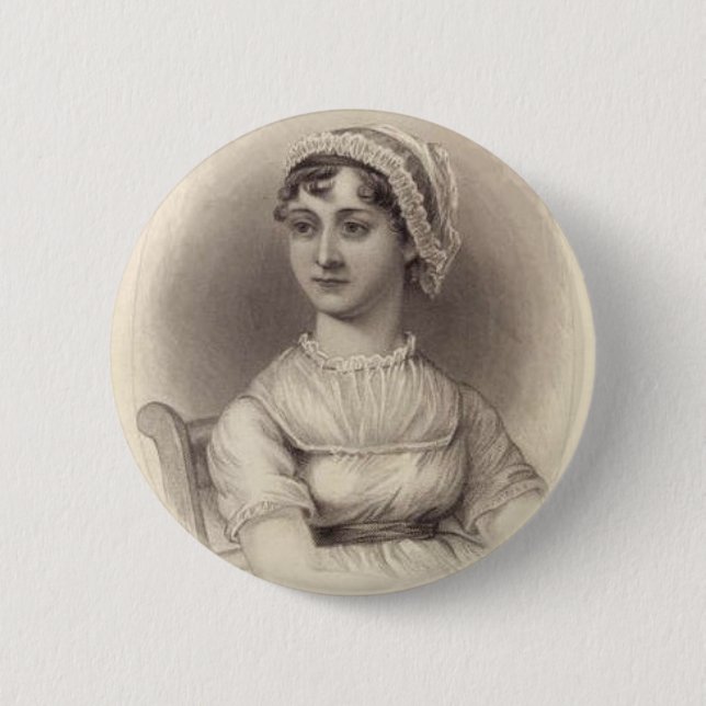 Jane Austen 2 Inch Round Button (Front)