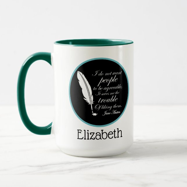 Jane Austen Agreeable Quote Mug (Left)