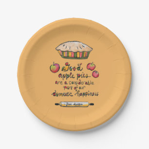 Jane Austen Apple Pie Quote Gratitude Paper Plate