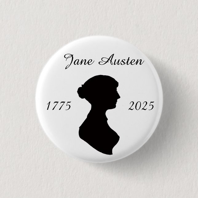 Jane Austen at 250 1 Inch Round Button (Front)