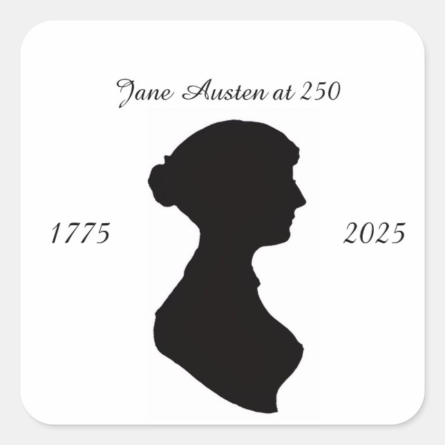 Jane Austen at 250 Square Sticker (Front)