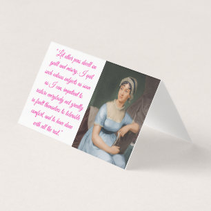 Jane Austen avec citation (rose) Carte pliée