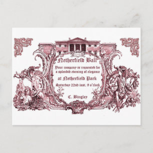 Jane Austen : Cartes Invitations de Bal Netherfiel