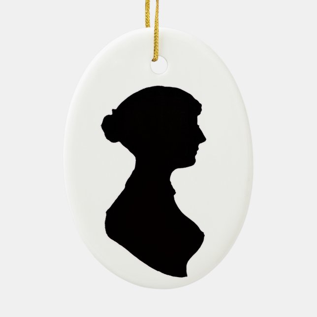 Jane Austen Ceramic Ornament (Back)