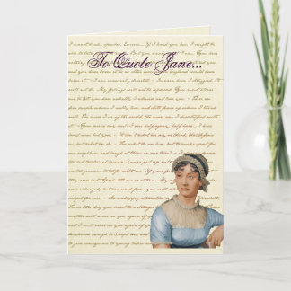 Jane Austen Citation Écrivez votre propre carte d'
