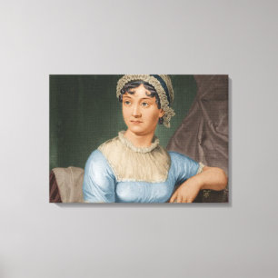 Jane Austen Colour Portrait Fine Art Canvas Print
