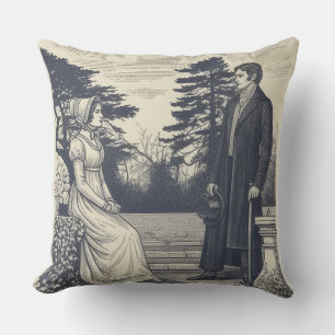 Jane Austen couples Throw Pillow