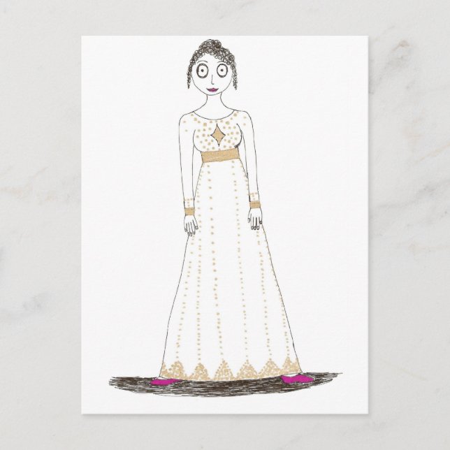 Jane Austen Creepy Gold Postcard (Front)