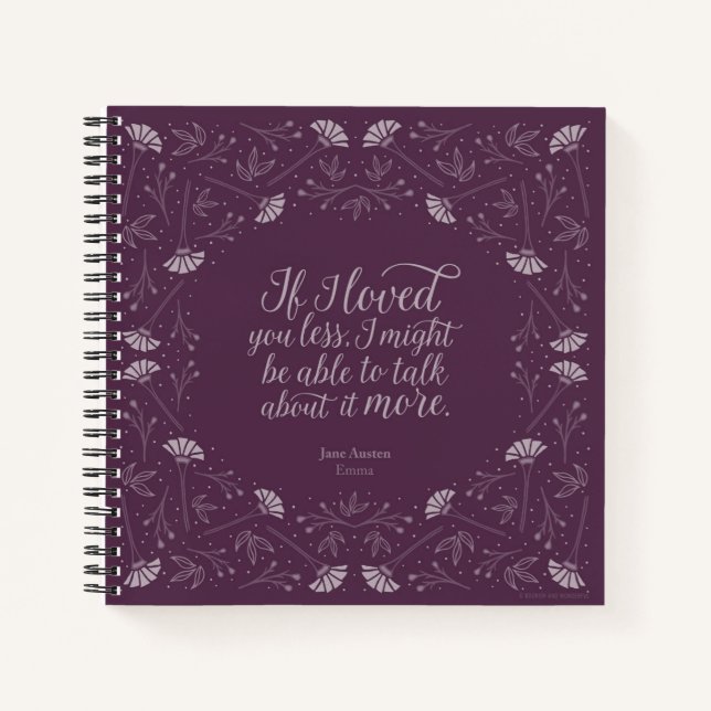 Jane Austen Emma Livre Purple Floral Love Citation (Devant)