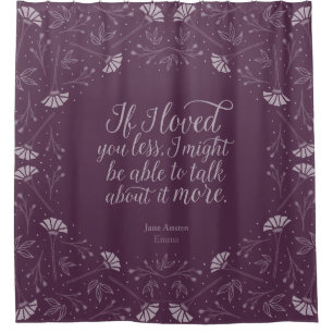 Jane Austen Emma Purple Floral Love Quote