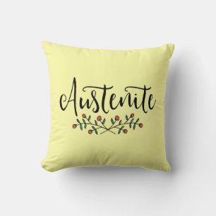 Jane Austen Floral Austenite Throw Pillow