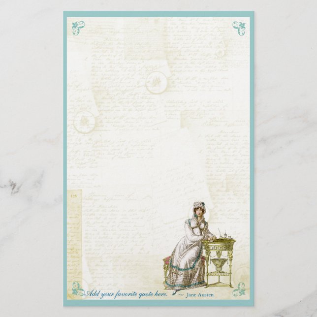 Jane Austen Inspired Custom Stationery (Front)