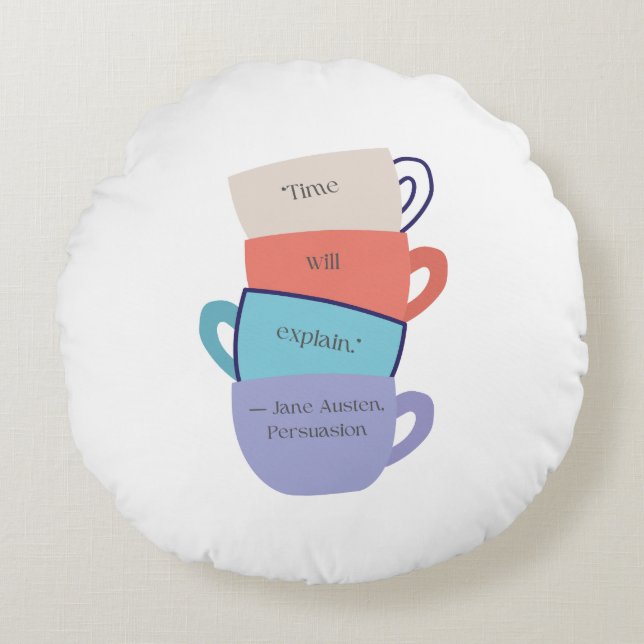 Jane Austen Inspirée Coussin ronde (Devant)