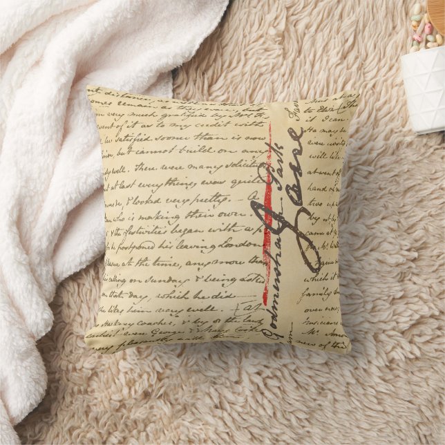 Jane Austen Letter Throw Pillow (Blanket)