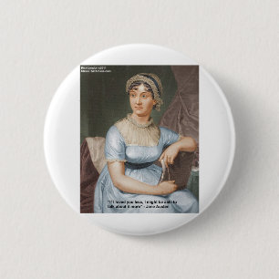 Jane Austen Loved U Less Quote On Gifts & Cards 2 Inch Round Button