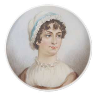 Jane Austen Miniature Portrait Ceramic Knob