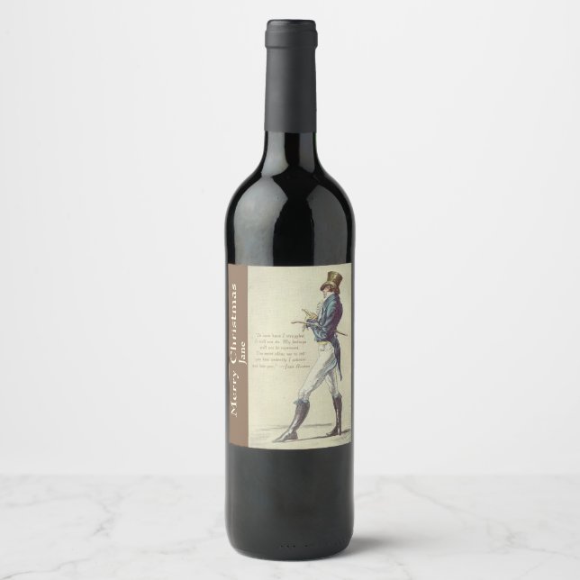 Jane Austen Mr. Darcy Personalized Wine Label (Front)