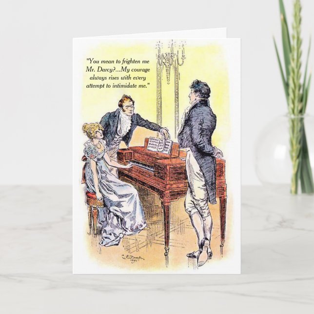 Jane Austen Mr Darcy Pride and Prejudice Courage Card (Front)