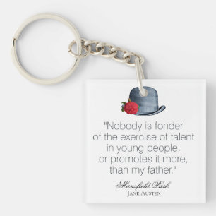 Jane Austen - My Father - Vintage Hat Keychain