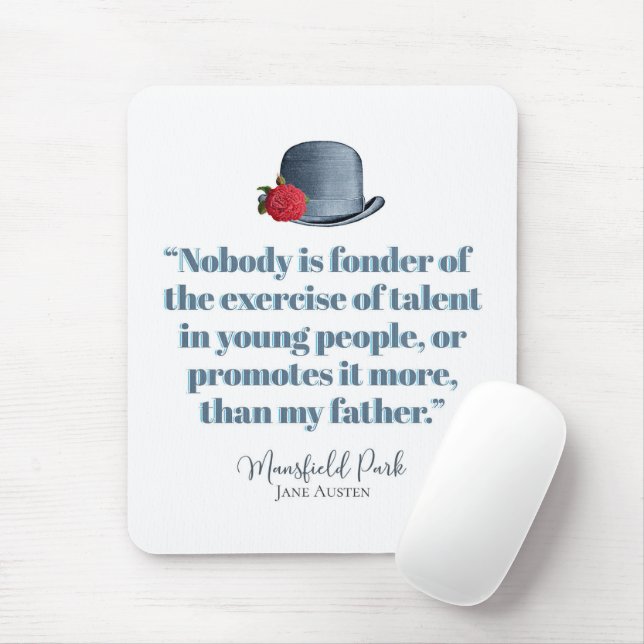 Jane Austen - My Father - Vintage Hat Mouse Pad (With Mouse)