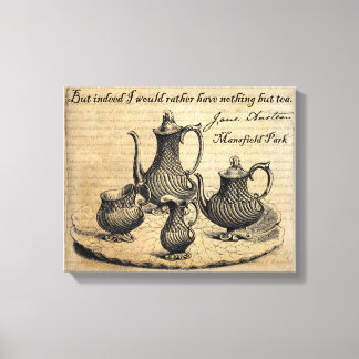 Jane Austen: Nothing But Tea Canvas Print