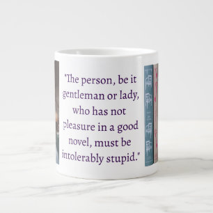 Jane Austen Novel Quote (dark purple) Large Coffee Mug
