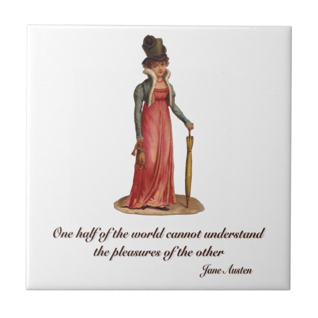 Jane Austen on Misunderstanding Tile (Front)