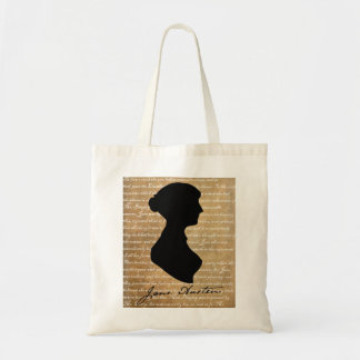 Jane Austen Page Silhouette Tote Bag