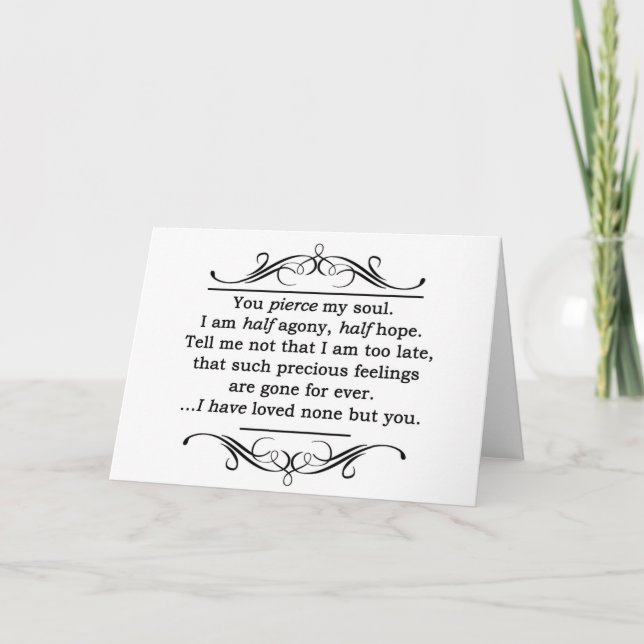 Jane Austen Persuasion Quote Card (Front)