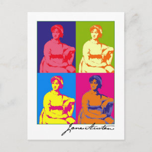 Jane Austen Pop Art Postcard