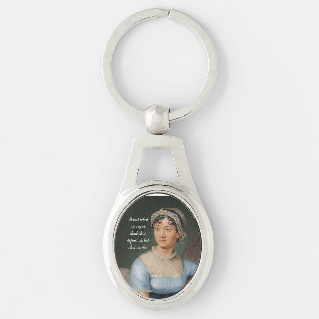 Jane Austen portrait and quote Keychain (Front)