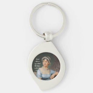 Jane Austen portrait and quote Keychain