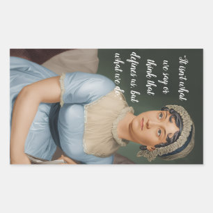 Jane Austen portrait and quote Sticker