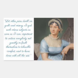 Jane Austen portrait plus quote (blue) Sticker