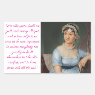 Jane Austen portrait plus quote (pink) Sticker