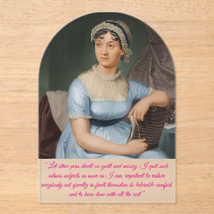 Jane Austen portrait + quote (Pink) Acrylic Invitations