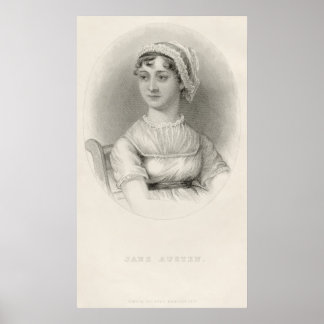 Jane Austen Portrait Sketch by Cassandra Austen Poster