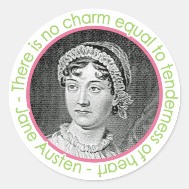 Jane Austen Portrait With Quote Stickers (Front)