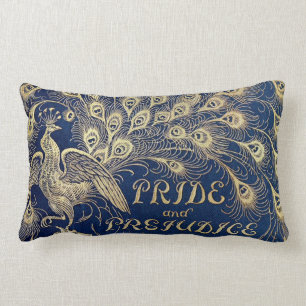 Jane Austen Pride and Prejudice Peacock Lumbar Pillow