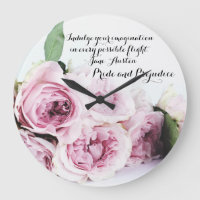 Jane Austen Pride & Prejudice Book Quote Pink Rose