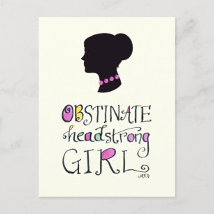 Jane Austen Pride & Prejudice Hand Lettered Postcard