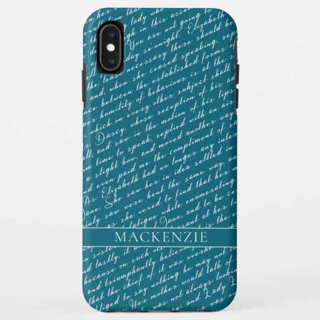 Jane Austen Pride Prejudice Netherfield Ball Teal Case-Mate iPhone Case (Back)