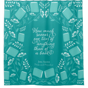 Jane Austen Pride & Prejudice Teal Floral Bookish
