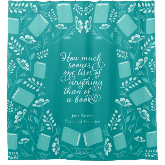 Jane Austen Pride & Prejudice Teal Floral Bookish (Front)